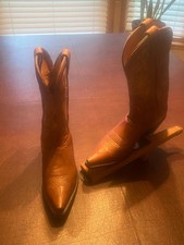 Vintage TONY LAMA 5084 Cognac Brown Cowboy Boots Women’s Size 7.5 picture