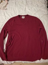 100% Italian Cashmere V-Neck Sweater Burgundy John W. Nordstrom XXL picture