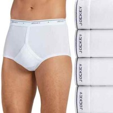 Men's Jockey 4-pack Classic StayNew Full Rise Briefs/ White picture