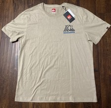 NWT Quiksilver Logo Graphic Print T-Shirt i light Brown Men’s Size Large. B3 picture