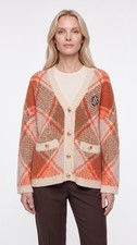 Maje Women's Orange Knit Fluffy Cardigan Size 40 FR 12 UK 8 US MFPCA00308 picture