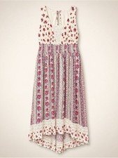 NWT Torrid Women’s Floral Lace-Trim Maxi Dress - Cream & Pink - 1X picture