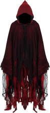 Grim Reaper Hooded Cloak Scary Costume Halloween Robe picture