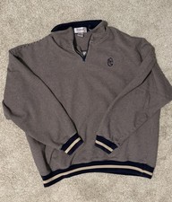 Vintage 90s Titleist Corbin Ltd Men's XL Navy/Beige Striped Quarter Zip Pullover picture