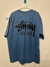 NWT Stussy New York Chapter Tee T-shirt Blue Size XL 100% Authentic picture