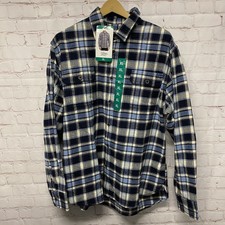 Jachs MFG Men's Green Blue XL Plaid Flannel Long Sleeve Button-Up Shirt picture