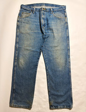 Wrangler Authentic Men’s Blue Denim Jeans Regular Fit Straight 38W 29L picture