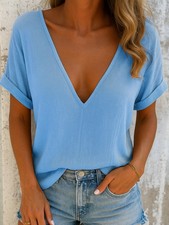 New Solid-color Multi-color Womens Tops T-shirts picture