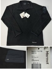 NWT Marmot Reactor Half Zip Fleece Pullover Black Sz L Polartec Bicep Pocket NEW picture