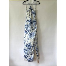 NEW NWT Reformation Myla Silk Maxi Dress Floral Meringue Blue White Size 8 picture