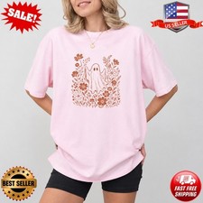 Floral Ghost Halloween T-Shirt, Wildflower Ghost Shirt, Cute Spooky Season Shirt picture