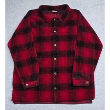 Vintage Antigua Buffalo Plaid Jacket Mens XXL Red Black Blanket Overshirt USA picture