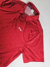 Wendy's Men's L Employee Uniform Red Polo Shirt AOP Barco Uniforms picture