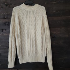 Vintage Puritan Sweater Men's M Cable Knit Fisherman Aran Crewneck 90s Acrylic picture