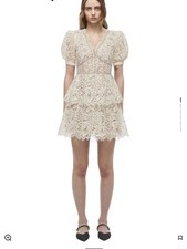 Self-Portrait Cream Embellished Cord  Lace  Mini Dress US 6 picture