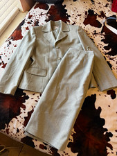 Le Suit Women’s Gray 2-Piece Skirt Suit Size 12 Polyester Lined Notch Lapel picture