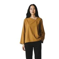 Marcellamoda New York Lagenlook Wide Sleeve Asymmetrical Neck Top Medium picture