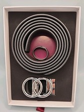 NEW Bella Belts Modern Belt - Black & Silver Tone Customizable Size picture