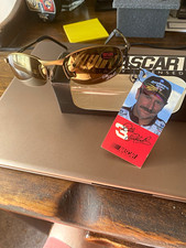 NASCAR Dale Earnhardt Wrap Sunglasses Gold Metal Brown Tinted 100% UV picture