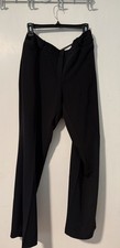 Worthington Women's Dress Pants Black Curvy Fit Flat Front Straight Leg Pockets picture