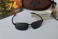 Maui Jim Breakwall MJ422-02 Black Rimless Flash Mirror Polarized Sunglasses picture