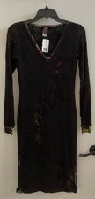 JEAN PAUL GAULTIER SAKS BLACK OVERLAY MULTI PRINT DRESS M 4 6 8 NWT picture