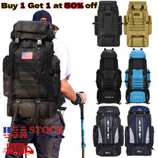 80L/100L Outdoor Hiking Military Tactical Backpack Camping Rucksack Trekking Bag picture