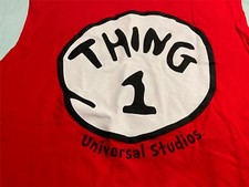 NWT Universal Studios Dr Seuss Thing 1 T-shirt Tank Top Adult 2XL Red Sleeveless picture