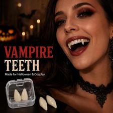Vampire Fangs for Adults, 4 Pairs with Adhesive, Halloween Teeth picture