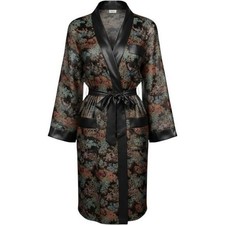 Authentic Vintage Solz Squirrel Oriental Brocade Chinese Kimono Duster Size 46 picture