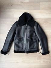 $2,990 - Mackage Kristian Black Sheepskin Shearling Leather Coat 36 Small picture