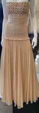 authentic Herve Leger Swarovski crystal champagne beige gown new dress XS  picture