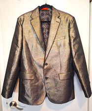 Tallia Men's Metallic Silver Blazer Sport Coat 42R Single-Breasted 2-Button picture