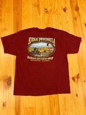 Vintage 2008 Harley Davidson Shirt 2XL Soldotna Alaska Red Hanes Beefy T USA NEW picture