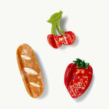 Panera Bread Claw Clip Set of 3 Bundle | Baguette Strawberry Cherry | SOLD OUT picture