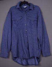 Ariat Women's Western Pearl Snap Shirt Blue Cotton Chambray XL picture