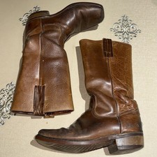 Vintage Frye Campus Boots 60s 70s Brown Leather Sz 8.5 D Women 9.5 Black  Label picture