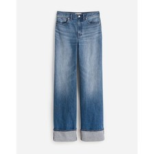 Madewell Superwide Leg Jeans 33 Fannin Wash Rigid High Rise 90s Wide Cuff Denim picture