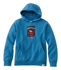 LL Bean Peanuts Snoopy Let It Snow Hoodie Kids  8 Blue NWT picture