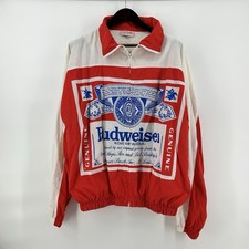 Vintage Budweiser Windbreaker Mens XL Carabella Zip Beer Jacket Made USA 80s 90s picture