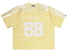 A Bathing Ape Solid Camo Football Jersey Tee Yellow ( $250 Retail Price ) picture
