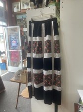 vintage 1970s praire boho midge grant romance skirt velvet lace Patchwork picture