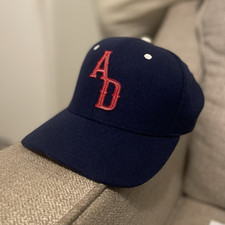 Pukka Wool Felt Snapback Hat Navy/Red AD Logo Adjustable snap picture