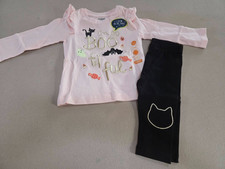 New Gymboree halloween set pink set and black legging baby girl 6-12 months picture