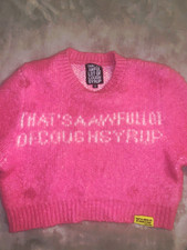 THAT'S A AWFULL LOT OF COUGH SYRUP Pink Knit Logo Jogger Pants Drawstring M picture