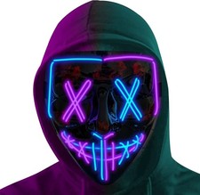 Halloween LED Light Up Scary Mask Cosplay Costume Party Carnival Horror Prop picture