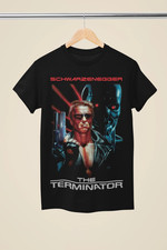 The Terminator Schwarzenegger Cyberpunk Graphic Black Unisex T-shirt picture