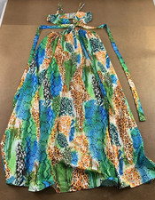 SHEIN Women's Small Colorful Print Cut Out Tie Back M-Slit Hem Maxi Dress New picture