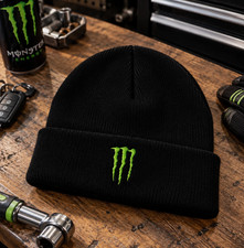 Monster Embroidered Cuffed Beanie Hat Knit Winter Cap Unisex Warm picture