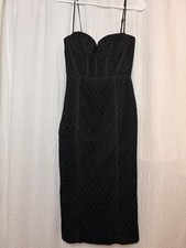 NWOT Bardot Charley Lace Corset Bustier Midi Dress - Black, Size Small picture